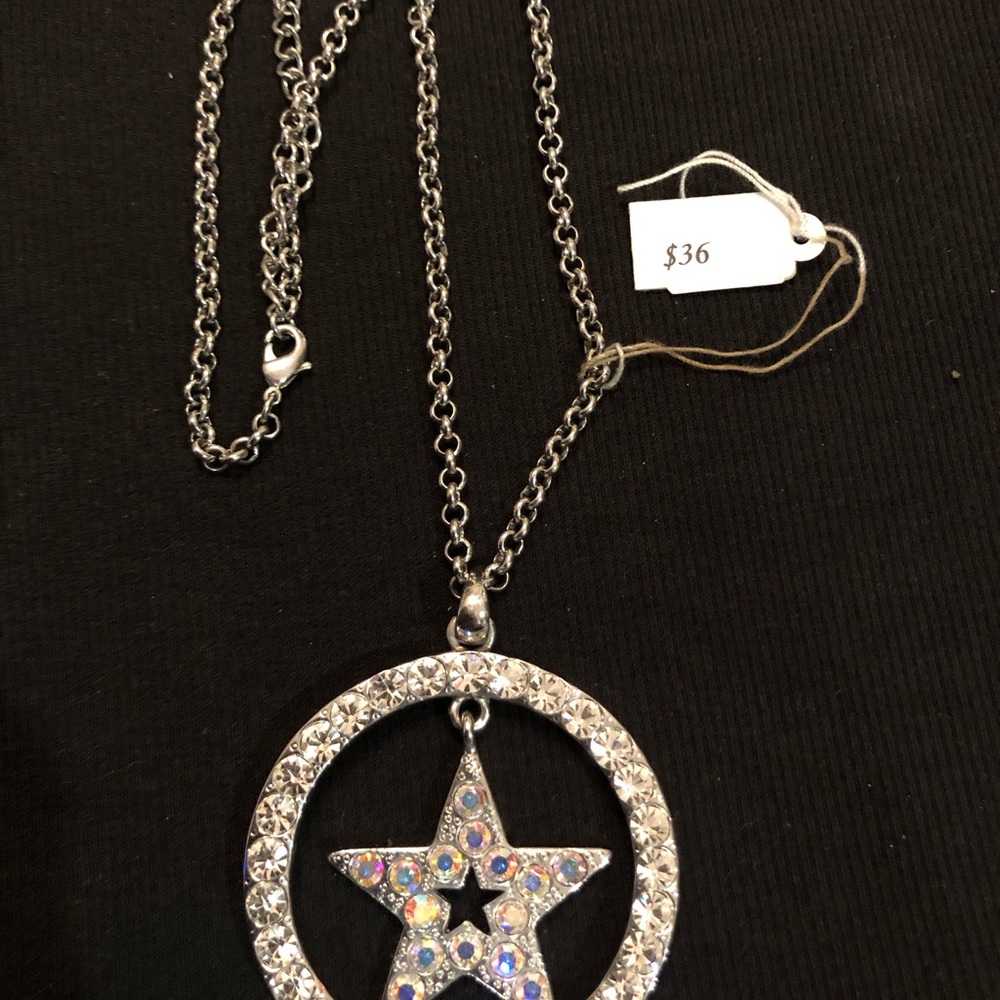 Dazzling Silver Star Necklace - 18” chain